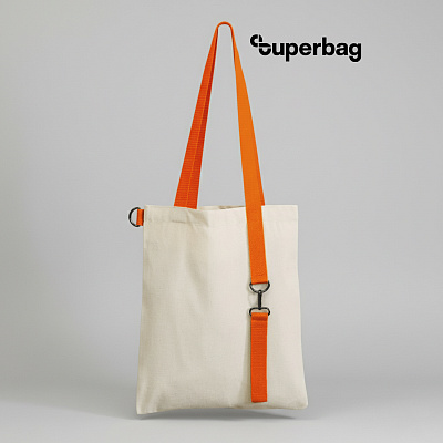 Шоппер Superbag с ремувкой 4sb (неокрашенный с оранжевым) (Неокрашенный с оранжевым)