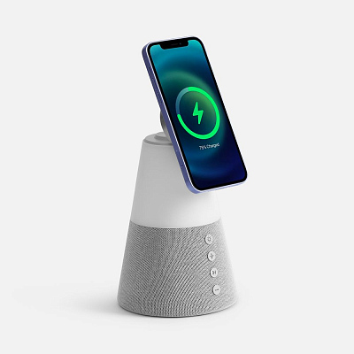 Bluetooth-колонка с беспроводной зарядкой и подсветкой Cone Sonance, серая (Серый) Bluetooth-колонка с беспроводной зарядкой и подсветкой Cone Sonance, серая (Серый)