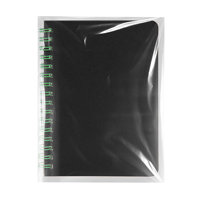 Блокнот на двойной пружине HELIX MINI, 105 х 150  мм, черный с зелёным, блок в клетку