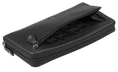 Кошелек Mano "Don Montez", натуральная кожа в черном цвете, 19 х 10,3 см