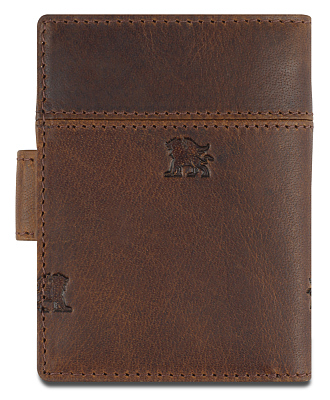 Портмоне Mano "Don Leon", натуральная кожа в коричневом цвете, 7,5 х 10,2 см