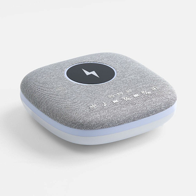 Bluetooth-колонка с беспроводной зарядкой и подсветкой Terrafonic, серая