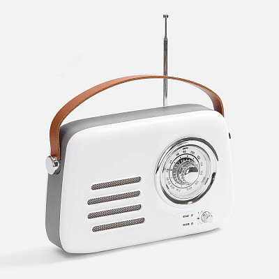 Bluetooth-колонка с радио Retronica, белая (Белый)