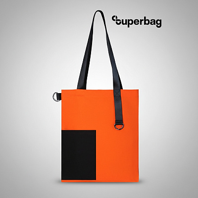 Шоппер Superbag Color (оранжевый с чёрным) (Оранжевый с черным)