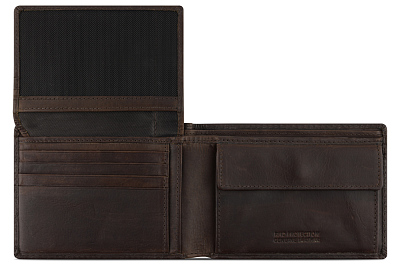 Бумажник KLONDIKE RUSH «Trevor», натуральная кожа в темно-коричневом цвете, 12,5 х 9 х 2 см