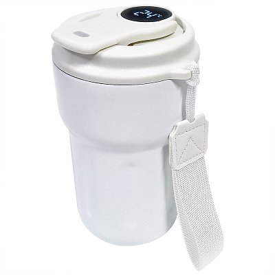 Термокружка Clive с дисплеем, белого цвета (Белый)