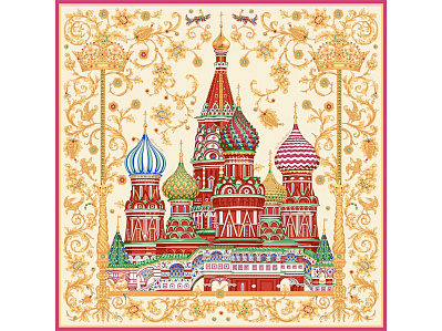 Платок Собор Василия Блаженного (Разноцветный)