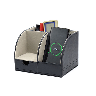 Настольный органайзер Forma c беспроводной зарядкой, черный (Чёрный)