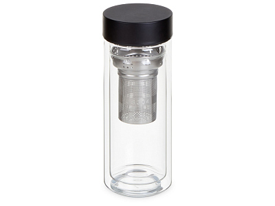 Стеклянная термобутылка Glassir, 500мл (Черный/прозрачный)