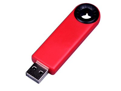 USB 3.0- флешка промо на 128 Гб прямоугольной формы, выдвижной механизм (Красный/черный)