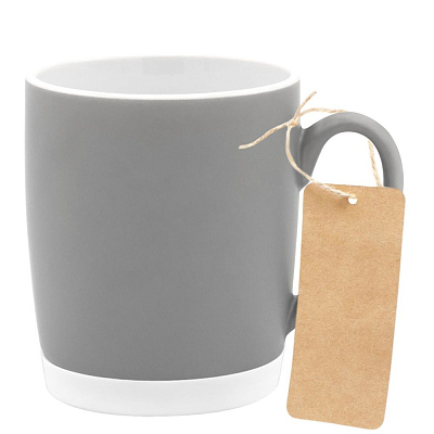 Кружка Make Me To Go, серая/белая с биркой (Серый/белый_с_биркой)