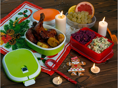 Герметичный ланч-бокс Foody с двумя секциями