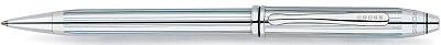 Шариковая ручка Cross Townsend, тонкий корпус. Цвет - серебристый. (Серебристый)