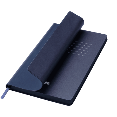 Ежедневник Латте софт-тач (Latte soft touch) недатированный, синий (без стикеров) (Синий, бежевый)