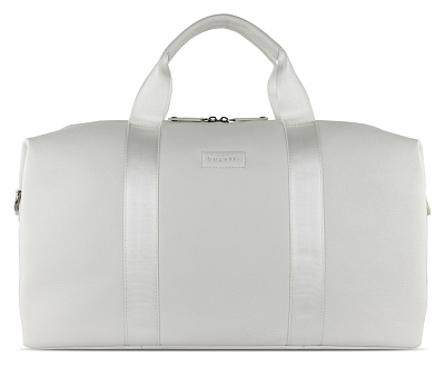 Сумка дорожная BUGATTI Elsa, белая, воловья кожа/полиэстер, 47х22х24/30 см