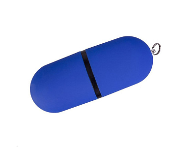USB 3.0- флешка на 128 Гб Пилюля Soft-touch (Синий)