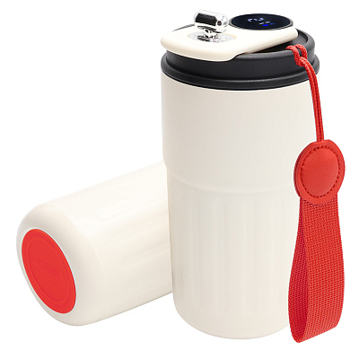 Термокружка Ashly To Go, белая/красная (Белый/красный)