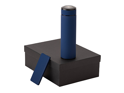 Подарочный набор COLOR IT c термосом и повербанком (Тёмно-синий)