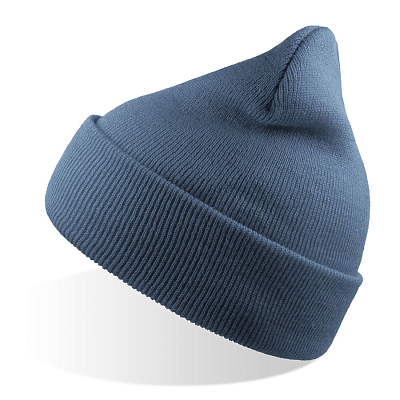 Шапка вязаная  двойная Wind-S (Голубой)