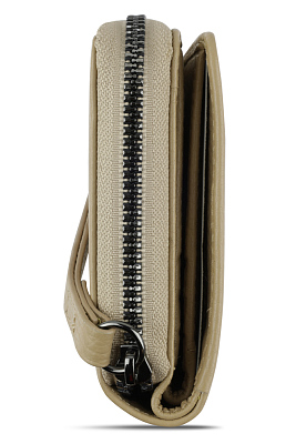 Кошелёк женский BUGATTI Elsa, с защитой RFID, песочного цвета, воловья кожа/полиэстер, 11х2,5х9 см