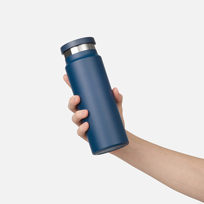 Термобутылка вакуумная герметичная Аллегра (Allegra), синяя