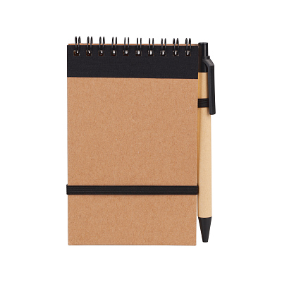 Блокнот с ручкой "Papyrus", черный (Чёрный)