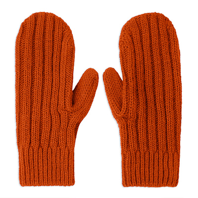 Варежки вязаные НАСВЯЗИ© шерсть/акрил (Оранжевый)