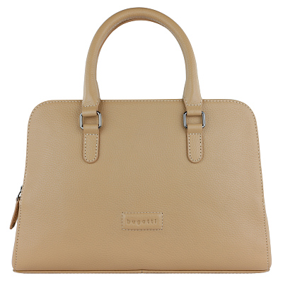 Сумка женская BUGATTI Elsa, песочного цвета, воловья кожа/полиэстер, 32х13х22 см