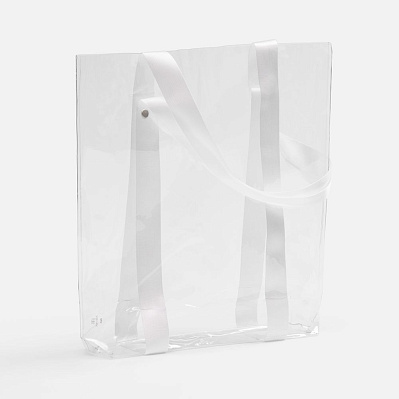 Шопер Clear Fest, ver.2  с белыми ручками (Прозрачный)