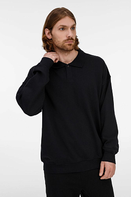 Свитшот оверсайз унисекс S6, черный (Чёрный)