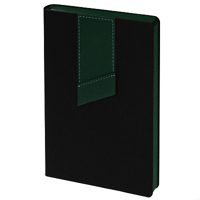 Ежедневник Bookmark, недатированный, черный с зеленым (Зеленый)