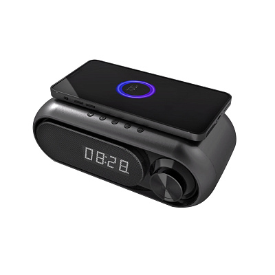 Часы-метеостанция Radon с функцией беспроводной зарядки (Серебристый) Часы-метеостанция Radon с функцией беспроводной зарядки (Серебристый)