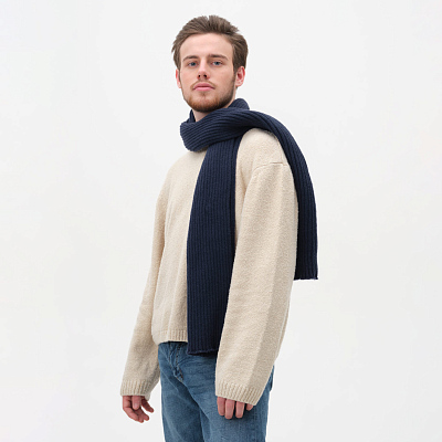 Шарф Forges вязаный, черный (Синий)