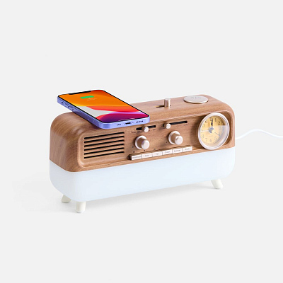 Bluetooth-колонка с беспроводной зарядкой часами и подсветкой Multiverse ver.2 Bluetooth-колонка с беспроводной зарядкой часами и подсветкой Multiverse ver.2