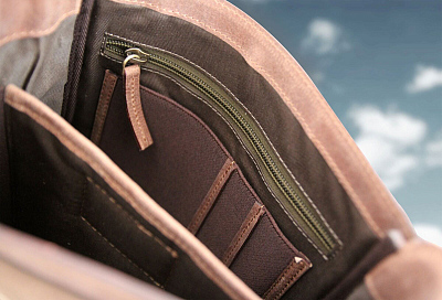 Сумка KLONDIKE «Brad», винтажная кожа в коричневом цвете, 25 х 28 х 7 см