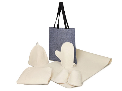 Банный набор с килтом Healing, мужской (Белый)