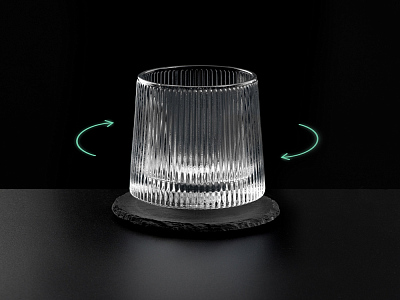 Вращающийся бокал для виски на сланцевом костере Ventura (Прозрачный)