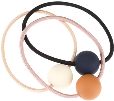 Резинки для волос Dewal Beauty "Цветные шарики" (3 шт) (Разноцветный)