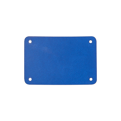 Шильд 4х6 см имитация кожи  (Синий)