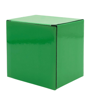 Коробка глянцевая для кружки Make me, зелёная (Зеленый)