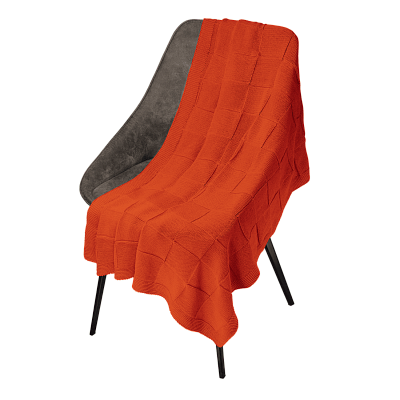 Плед Селла (Cella) вязаный  (без подарочной коробки) (Оранжевый)