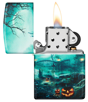 Зажигалка ZIPPO Graveyard с покрытием 540 Matte, латунь/сталь, разноцветная, 38x13x57 мм