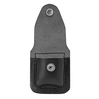 Чехол Zippo для зажигалки из натуральной кожи с клипом, черный, 57х30x75 мм