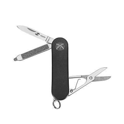 Нож перочинный Stinger, 62 мм, 4 функции, материал рукояти алюминий (черный), в картонной коробке (Черный)