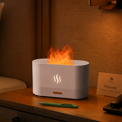 Светодиодный USB увлажнитель-ароматизатор Flame RGB, белый