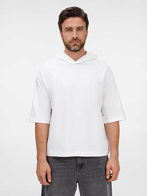 Футболка оверсайз унисекс с капюшоном Neofit, молочно-белая (Белый)