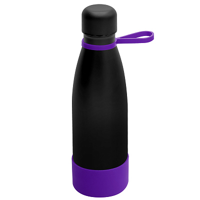 Термобутылка герметичная вакуумная Olivia To Go, чёрный/фиолетовый (Черный/фиолетовый)