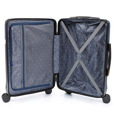 Чемодан TORBER Onego, синий, ABS-пластик, 59,5 х 39,5 х 24 см, 46 л