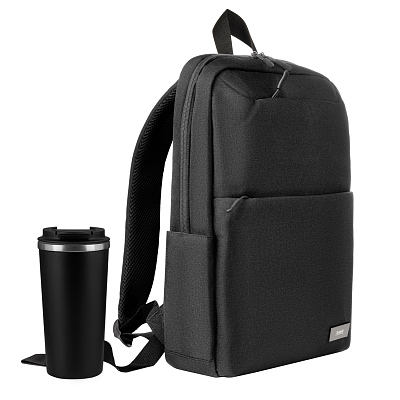 Подарочный набор Palermo, Forst, черный (рюкзак, термокружка) (Чёрный)