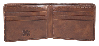 Портмоне Mano "Don Luca", натуральная кожа в коньячном цвете, 11 х 9 см